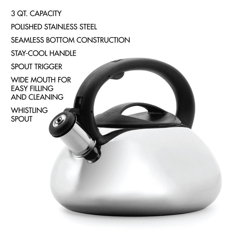 Primula 3 Quarts Stainless Steel Whistling Stovetop Tea Kettle